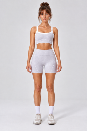 WEARHUB Nylon-Spandex Stretch Active Shorts — White, front view