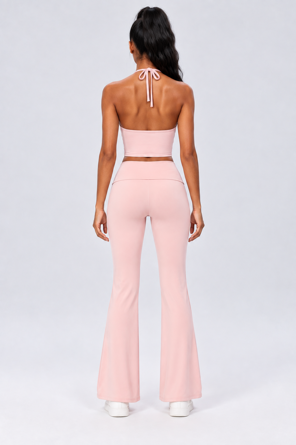 WEARHUB Nylon-Spandex Stretch Active Jacket — Nude Pink, back view