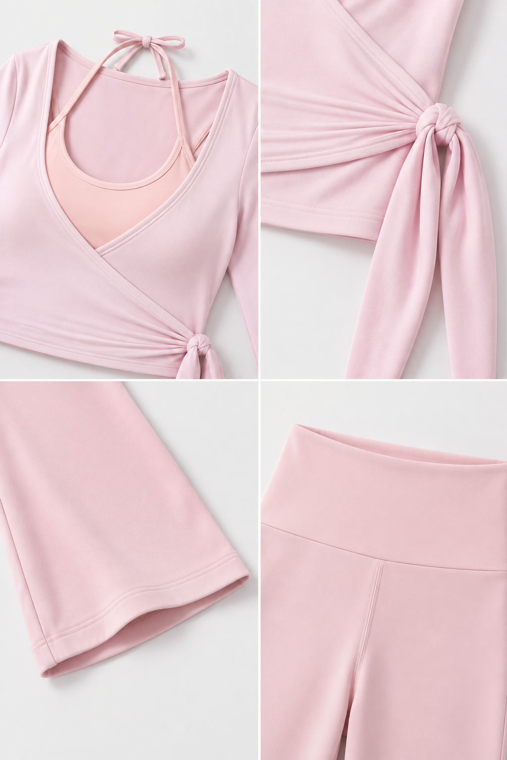 WEARHUB Nylon-Spandex Stretch Active Jacket — Nude Pink, fabric and stitching detail