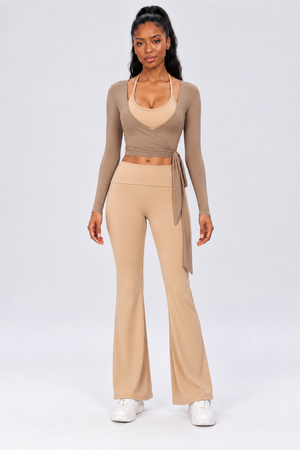 WEARHUB Nylon-Spandex Stretch Active Jacket — Khaki, front view
