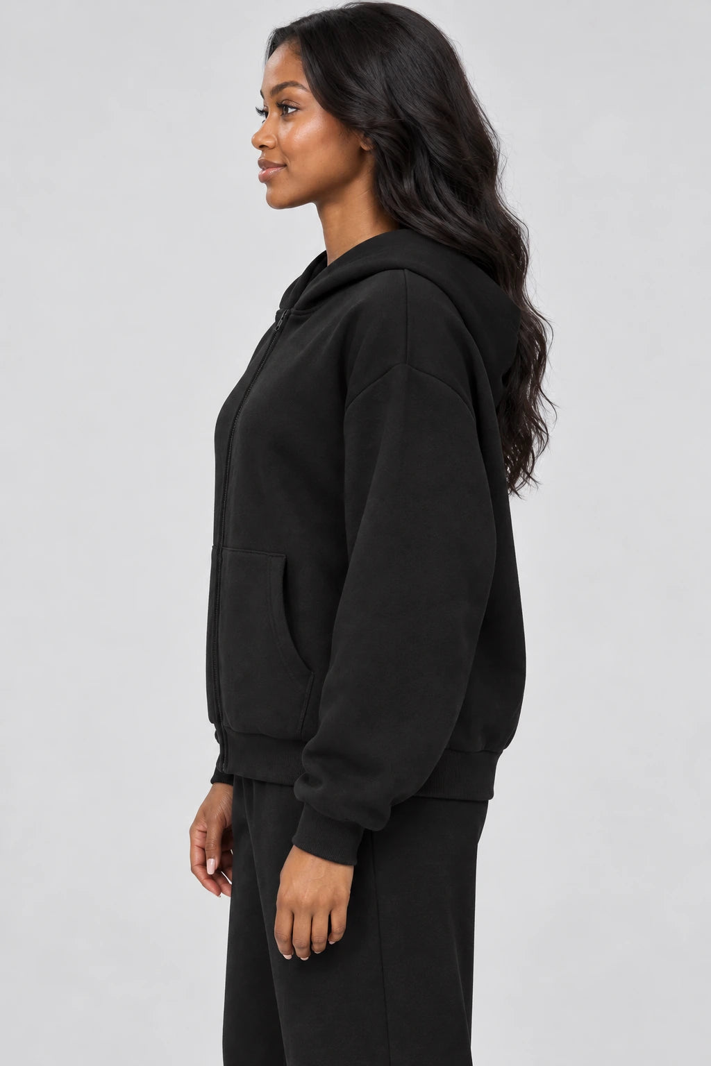 WEARHUB Cotton-Polyester Fleece Active Jacket — WHZ007 — product, side view