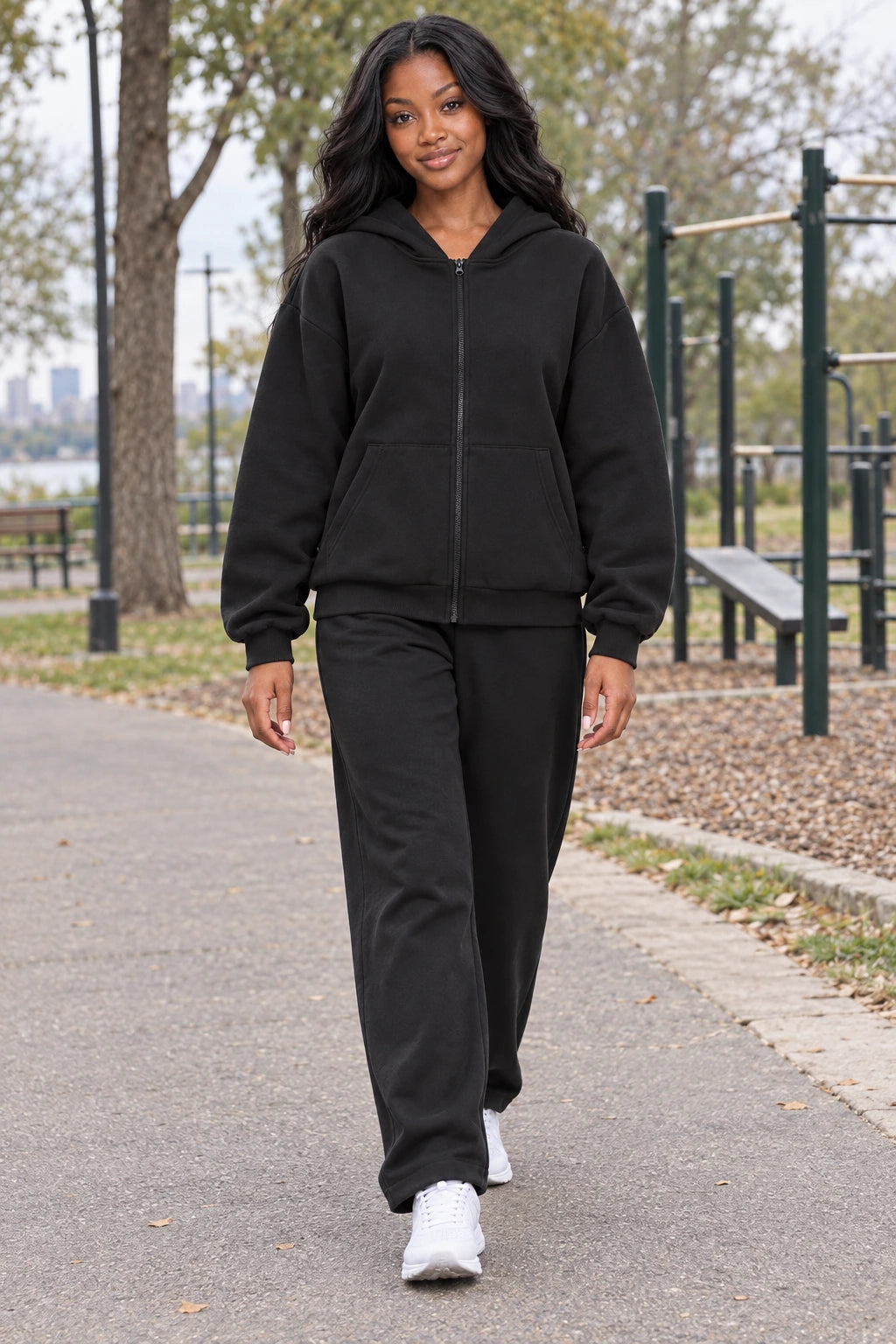 WEARHUB Cotton-Polyester Fleece Active Jacket — WHZ007 — product, scene view