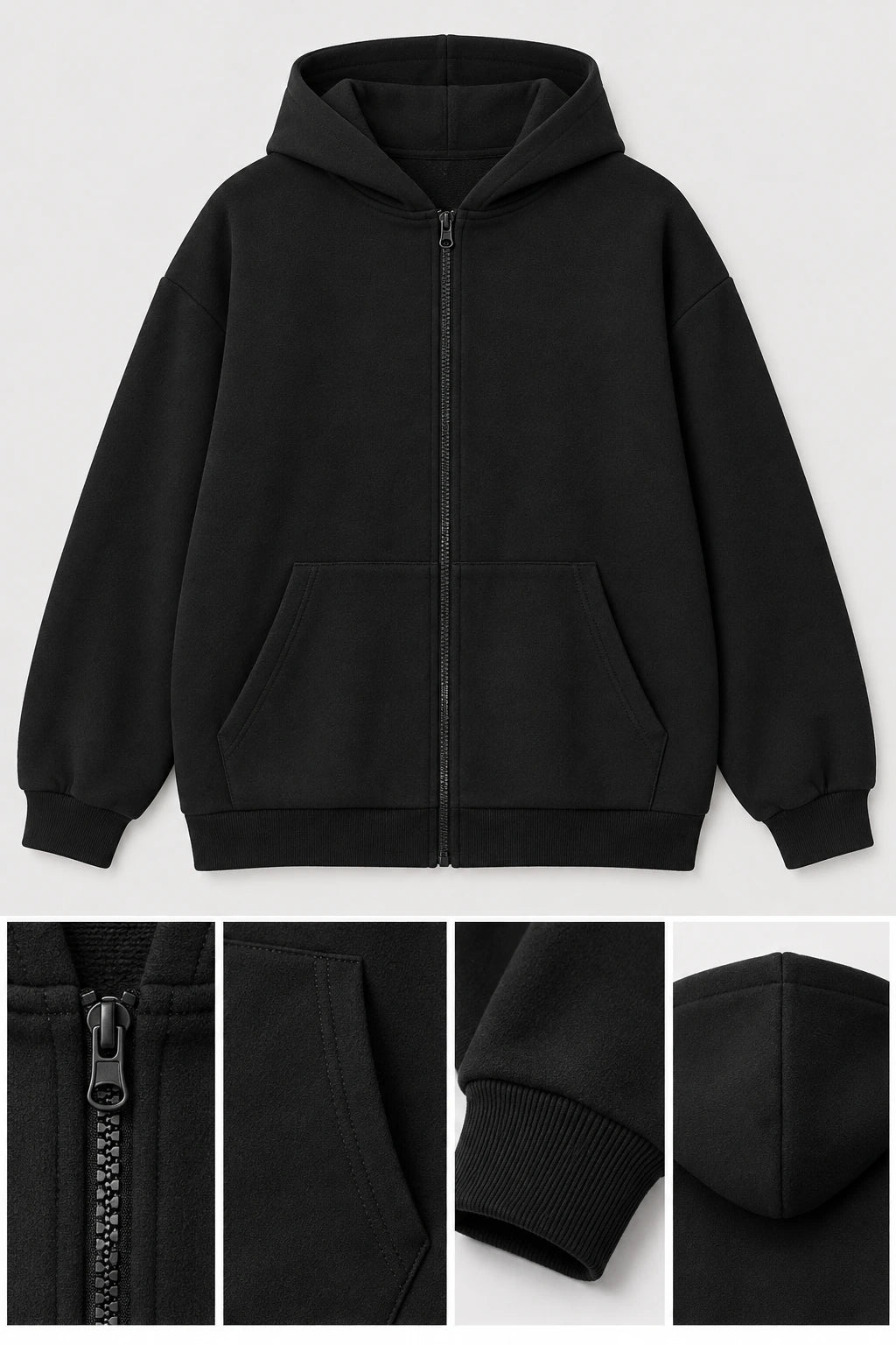 WEARHUB Cotton-Polyester Fleece Active Jacket — WHZ007 — product, details view