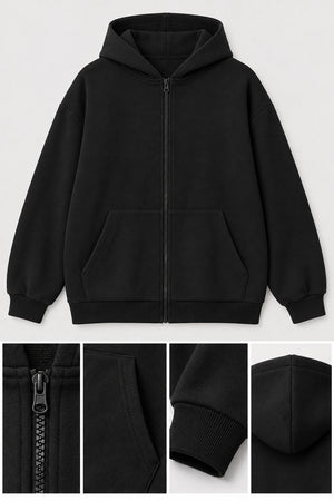 WEARHUB Cotton-Polyester Fleece Active Jacket — WHZ007 — product, details view