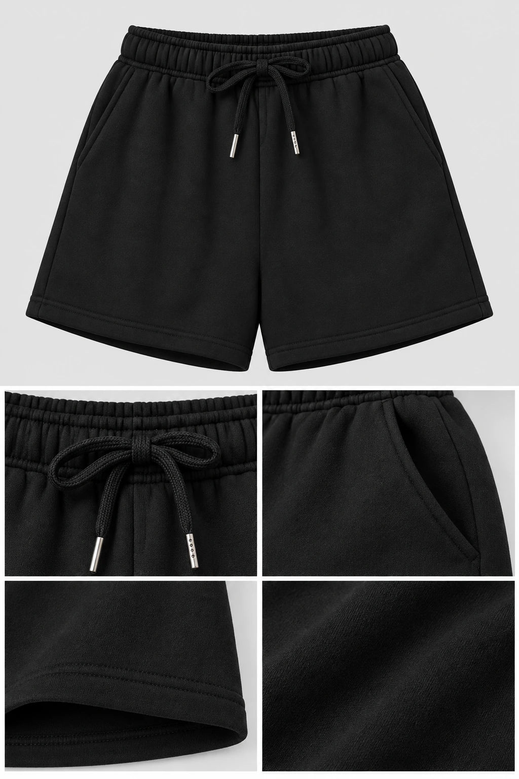 WEARHUB Cotton-Polyester Fleece Sweat Shorts — WHZ008 — product, details view