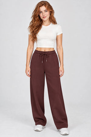 WEARHUB Cotton-Polyester Fleece Sweatpants — WHZ009 — Wine Red, color front view