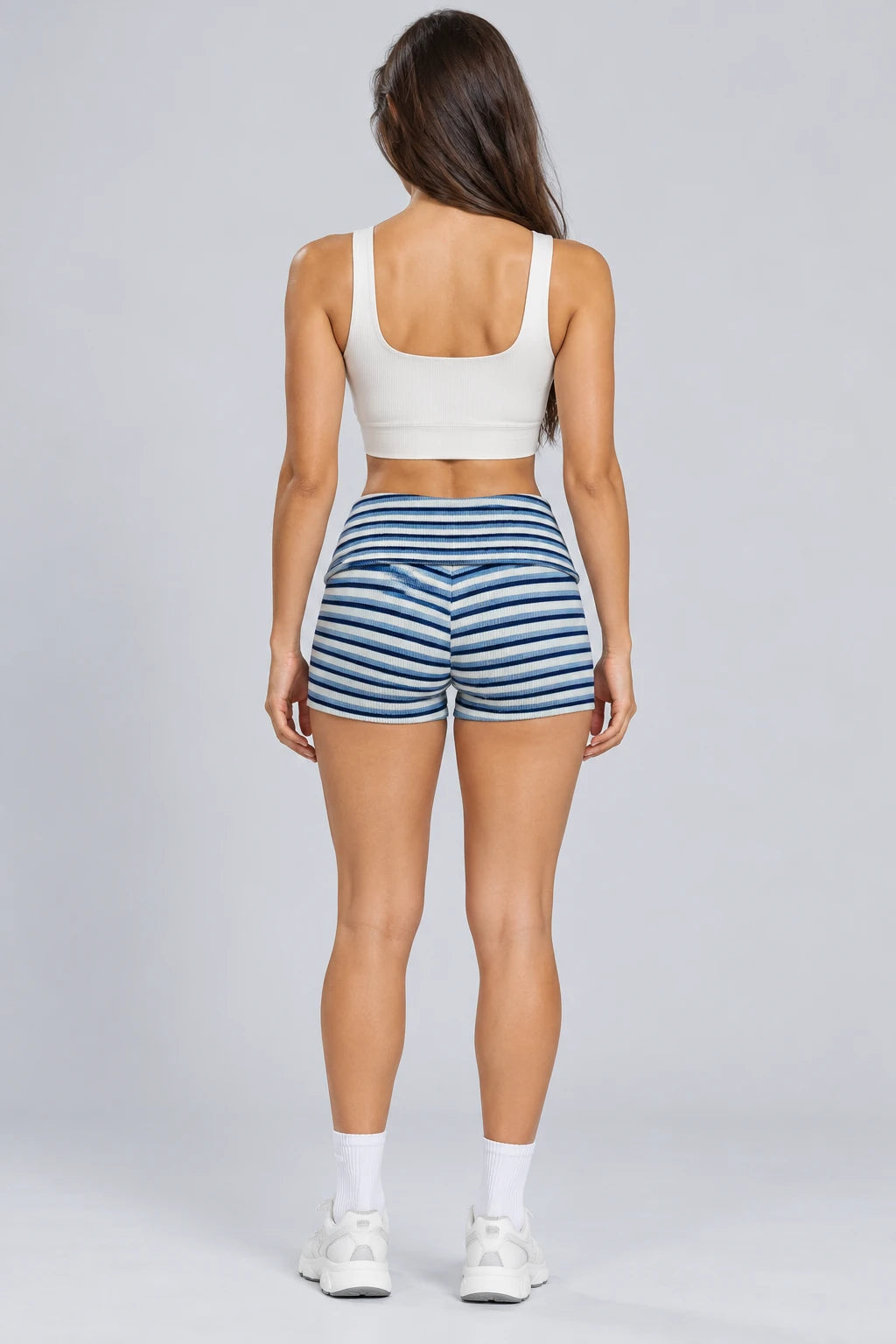 WEARHUB Polyester-Spandex Double-Sided Fleece Active Shorts — WHZ012 — product, back view