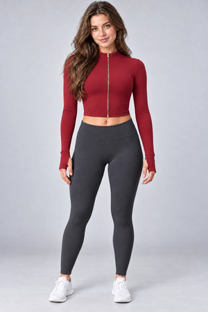WEARHUB Nylon-Spandex Brushed Active Jacket — WHZ016 — Pomegranate Red, color front view