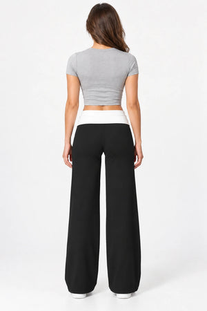 WEARHUB Nylon-Spandex Brushed Wide-Leg Yoga Pants — WHZ017 — product, back view