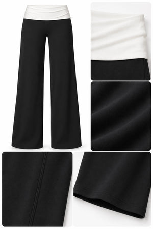 WEARHUB Nylon-Spandex Brushed Wide-Leg Yoga Pants — WHZ017 — product, details view