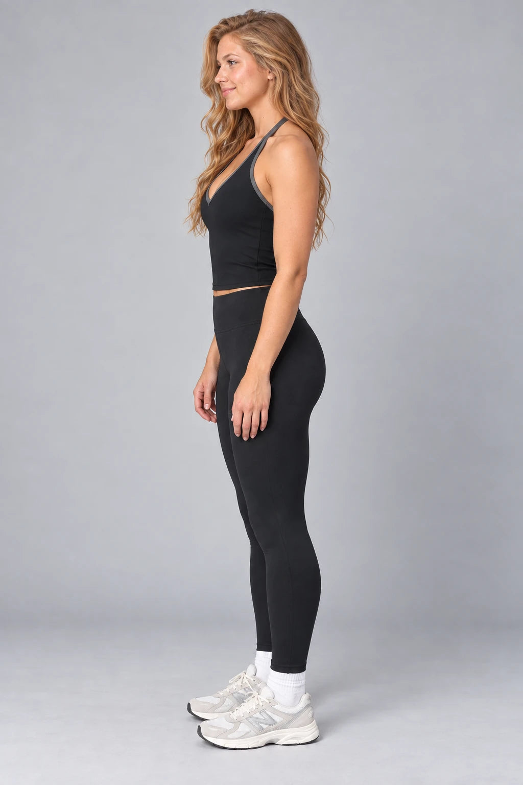 WEARHUB Nylon-Spandex Brushed Active Tank — WHZ018 — product, side view