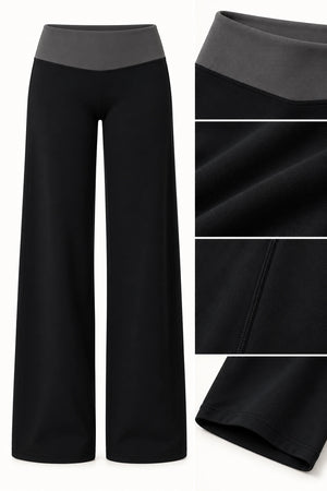 WEARHUB Nylon-Spandex Brushed Wide-Leg Yoga Pants — WHZ019 — product, details view