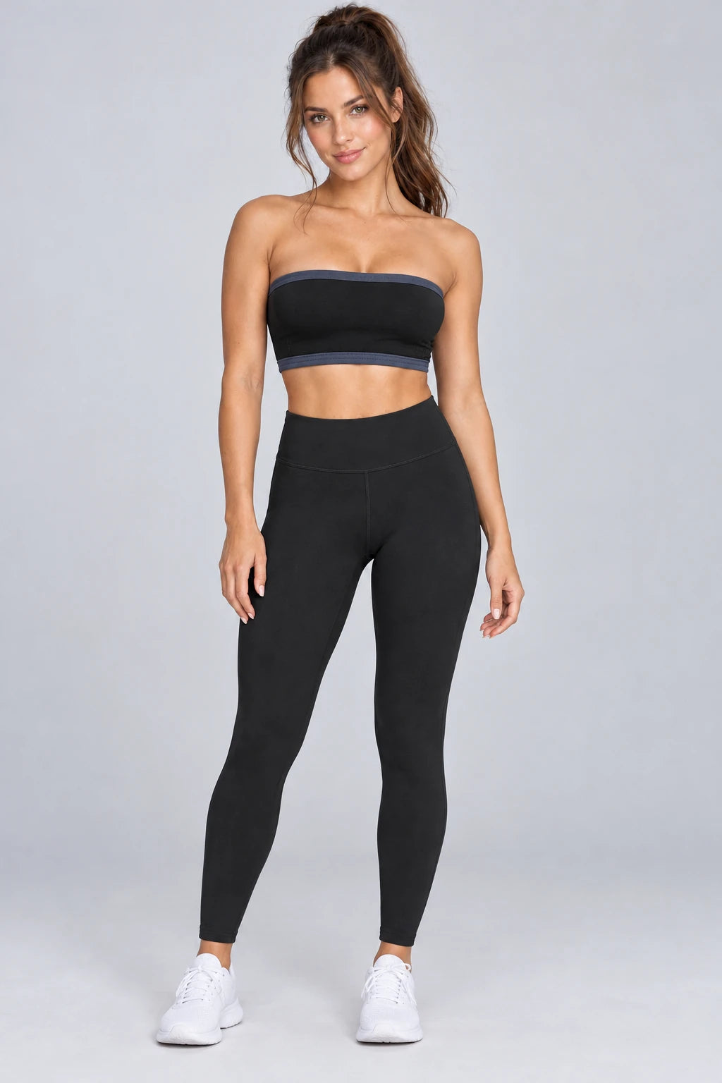 WEARHUB Nylon-Spandex Barely-There Sports Bra — WHZ024 — Classic Black, front view