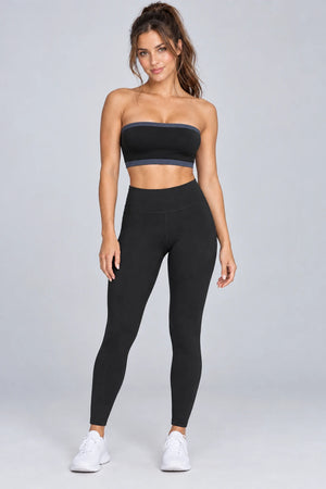 WEARHUB Nylon-Spandex Barely-There Sports Bra — WHZ024 — Classic Black, front view