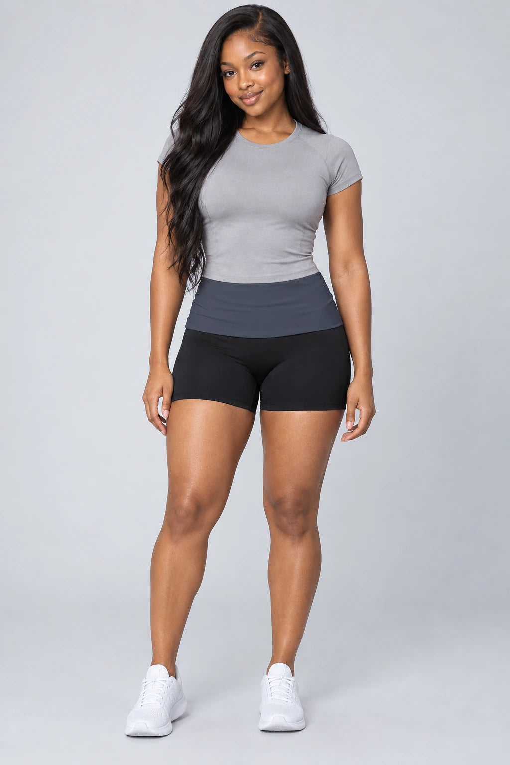 WEARHUB Nylon-Spandex Barely-There Active Shorts — WHZ025 — Classic Black, front view
