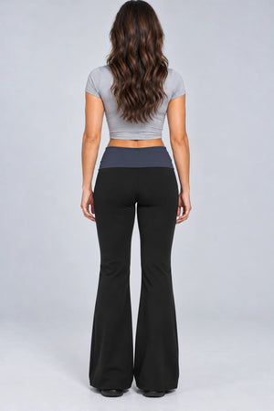 WEARHUB Nylon-Spandex Barely-There Wide-Leg Yoga Pants — WHZ026 — product, back view