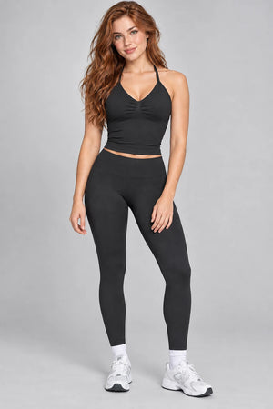 WEARHUB Nylon-Spandex Seamless Active Tank — WHZ027 — Classic Black, front view
