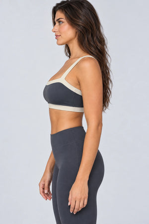 WEARHUB Nylon-Spandex Color-Block Barely-There Sports Bra — WHZ028 — product, side view