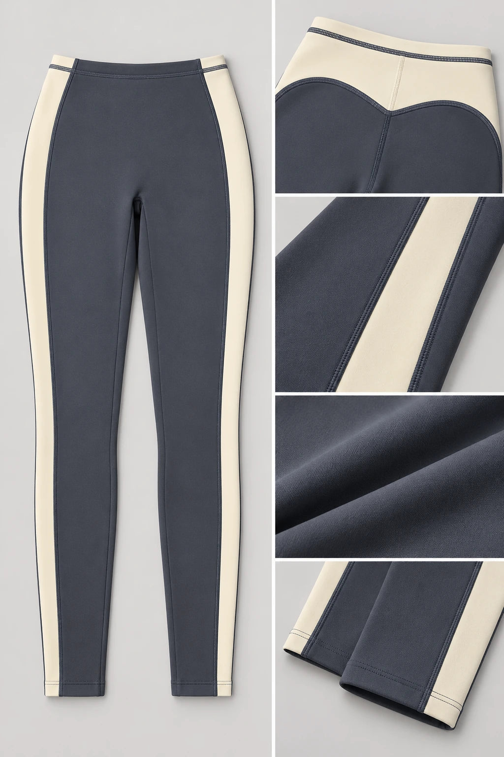 WEARHUB Nylon-Spandex Color-Block Barely-There Yoga Leggings — WHZ030 — product, details view