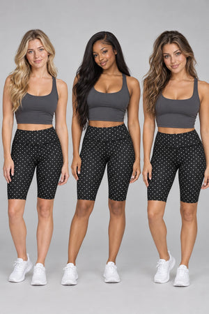 WEARHUB Polyester-Spandex Printed Mid-Length Active Shorts — WHZ032 — product, multiracial view