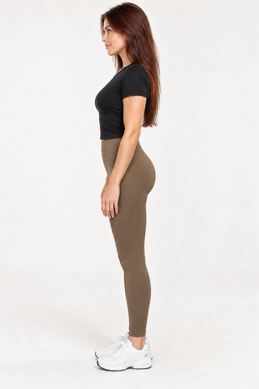WEARHUB Nylon-Spandex Seamless Yoga Leggings — WHZ035 — product, side view