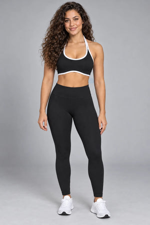 WEARHUB Nylon-Spandex Barely-There Sports Bra — WHZ036 — Classic Black, front view
