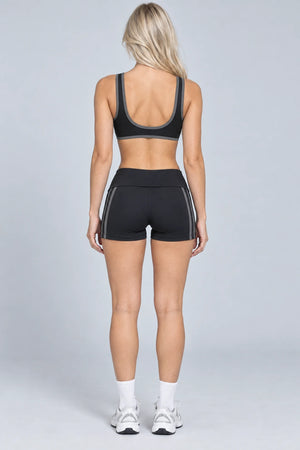 WEARHUB Nylon-Spandex Barely-There Bra & Shorts Set — WHZ038 — product, back view