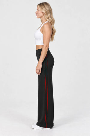 WEARHUB Nylon-Spandex Brushed Wide-Leg Yoga Pants — WHZ039 — product, side view