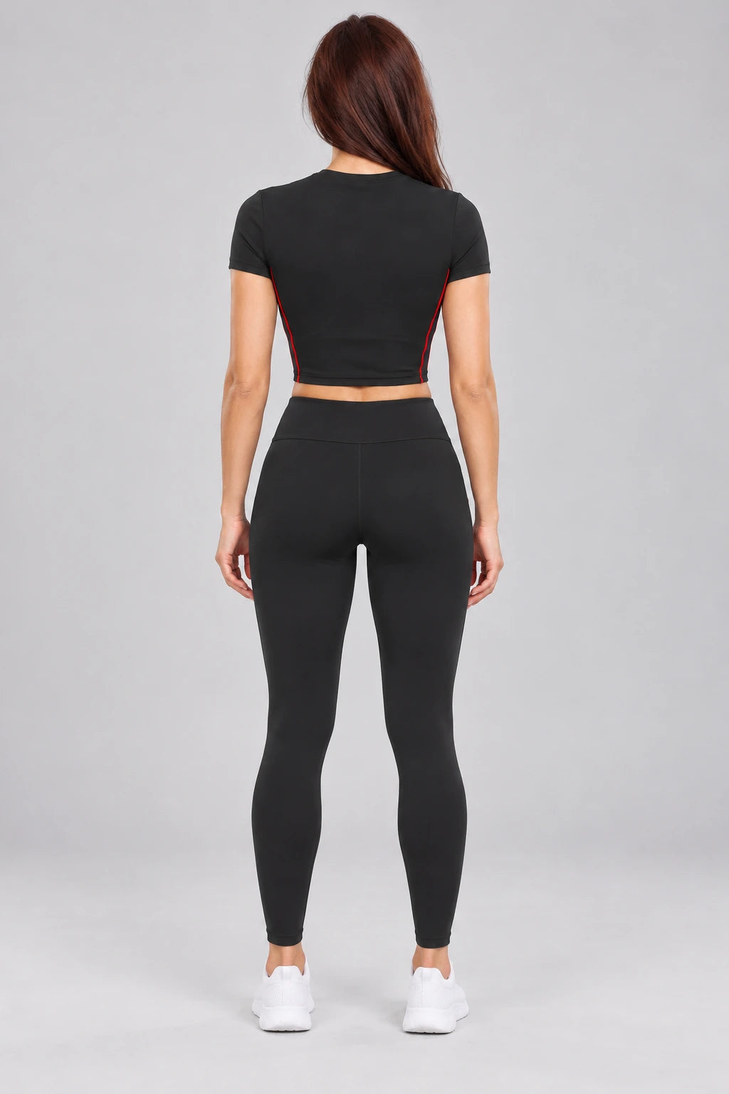 WEARHUB Nylon-Spandex Brushed Short-Sleeve Active Top — WHZ040 — product, back view