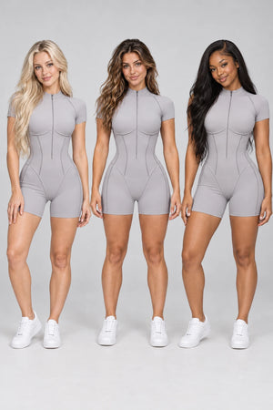 WEARHUB Nylon-Spandex Brushed Active Jumpsuit — WHZ044 — product, multiracial view