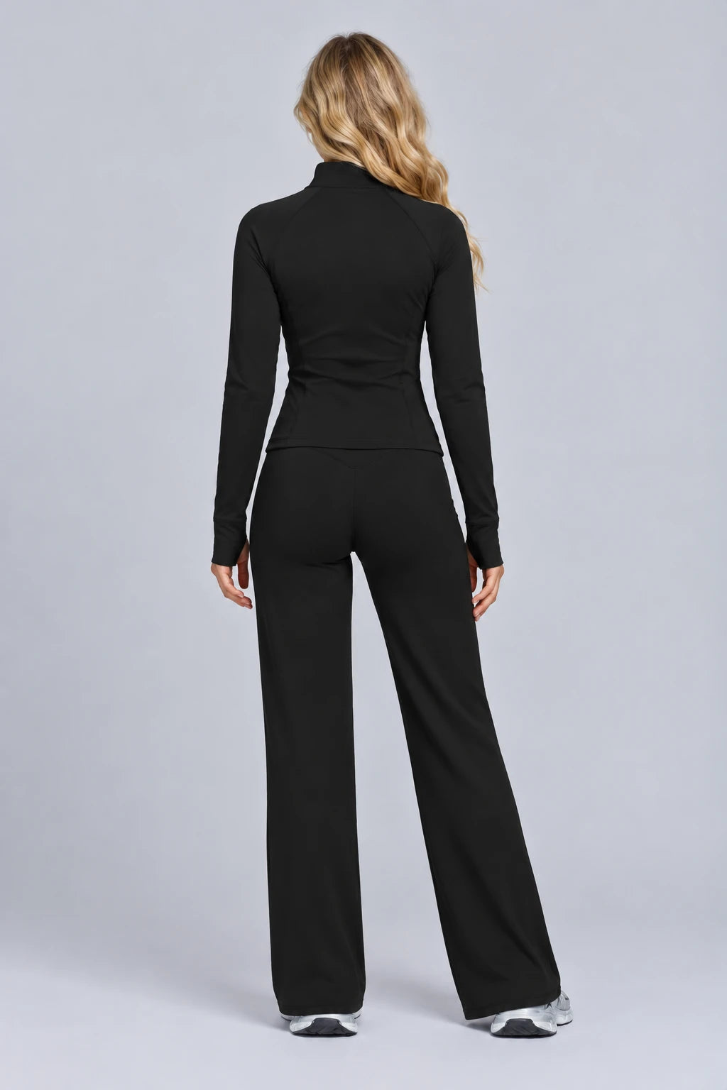 WEARHUB Polyester-Spandex Brushed Active Jacket — WHZ045 — product, back view