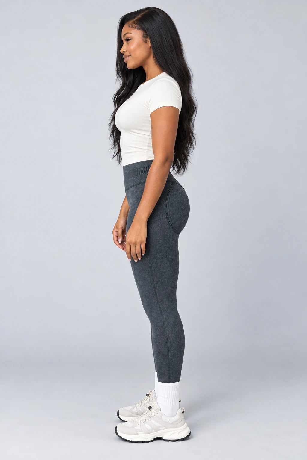WEARHUB Nylon-Spandex Seamless Active Pants — WHZ047 — product, side view