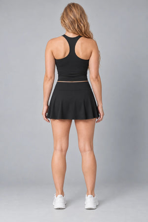 WEARHUB Nylon-Spandex Brushed Tank & Skirt Set — WHZ049 — product, back view