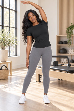 WEARHUB Nylon-Spandex Brushed Short-Sleeve Active Top — WHZ053 — product, scene view