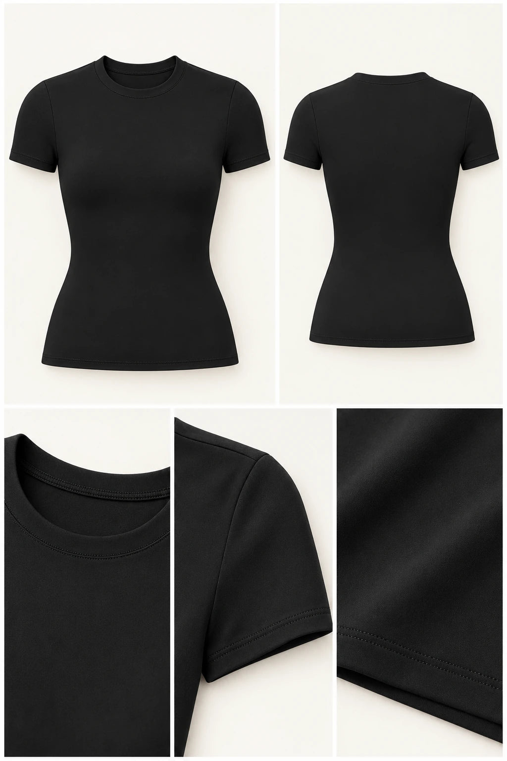 WEARHUB Nylon-Spandex Brushed Short-Sleeve Active Top — WHZ053 — product, details view