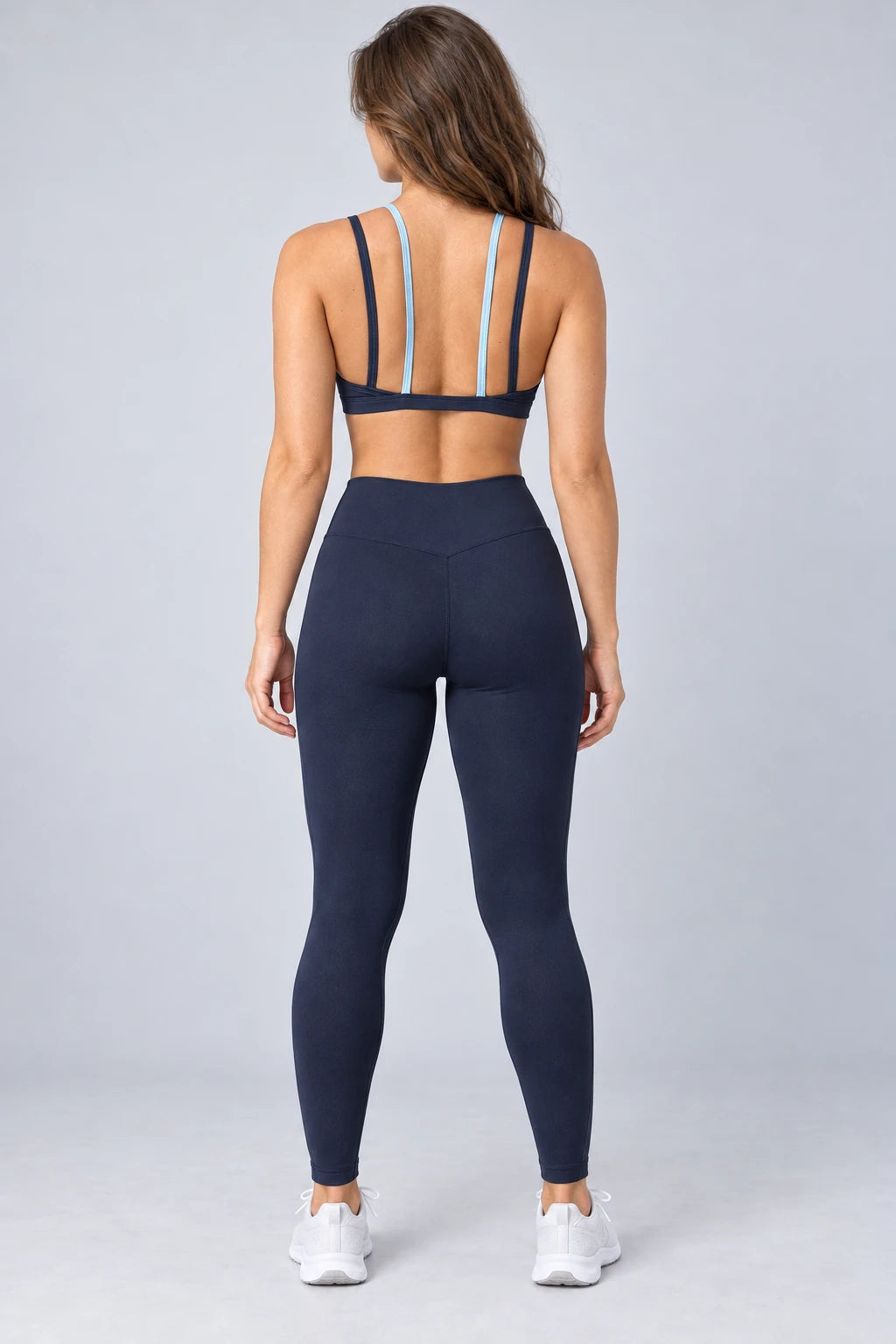 WEARHUB Nylon-Spandex Double-Strap Barely-There Sports Bra — WHZ056 — product, back view