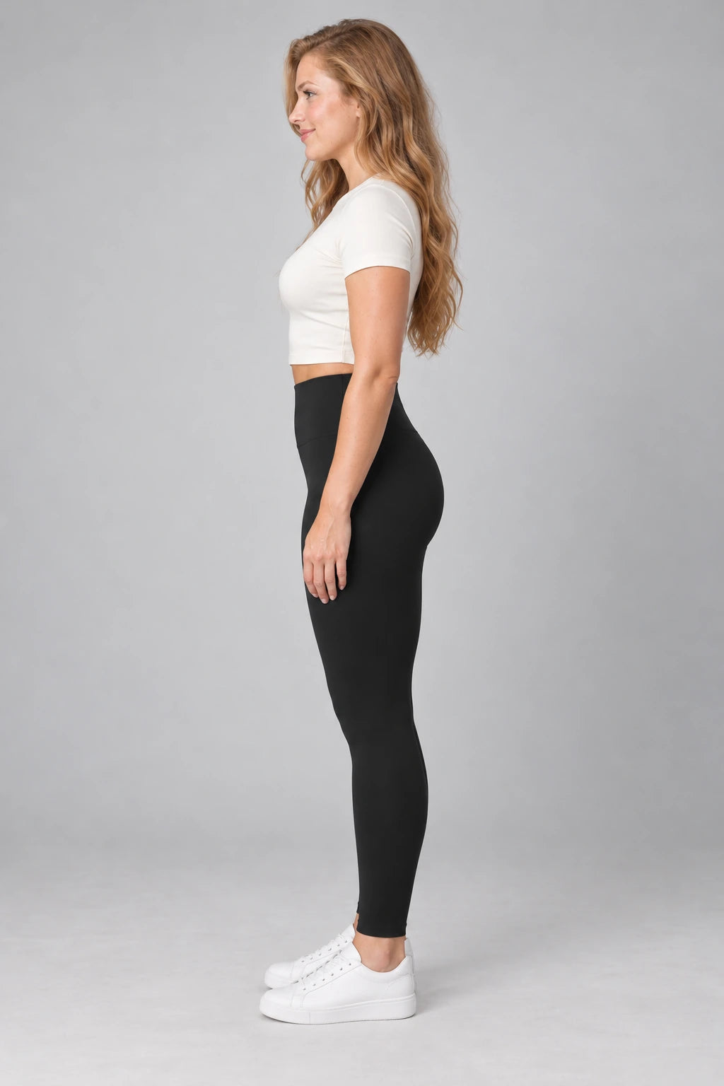 WEARHUB Nylon-Spandex Barely-There Yoga Leggings — WHZ062 — product, side view