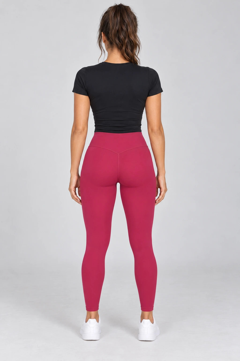 WEARHUB Nylon-Spandex Barely-There Yoga Leggings — WHZ065 — product, back view