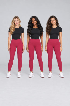 WEARHUB Nylon-Spandex Barely-There Yoga Leggings — WHZ065 — product, multiracial view