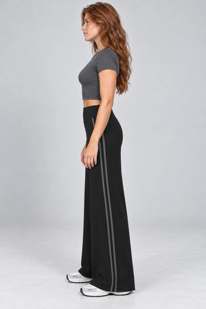 WEARHUB Nylon-Spandex Barely-There Wide-Leg Yoga Pants — WHZ066 — product, side view