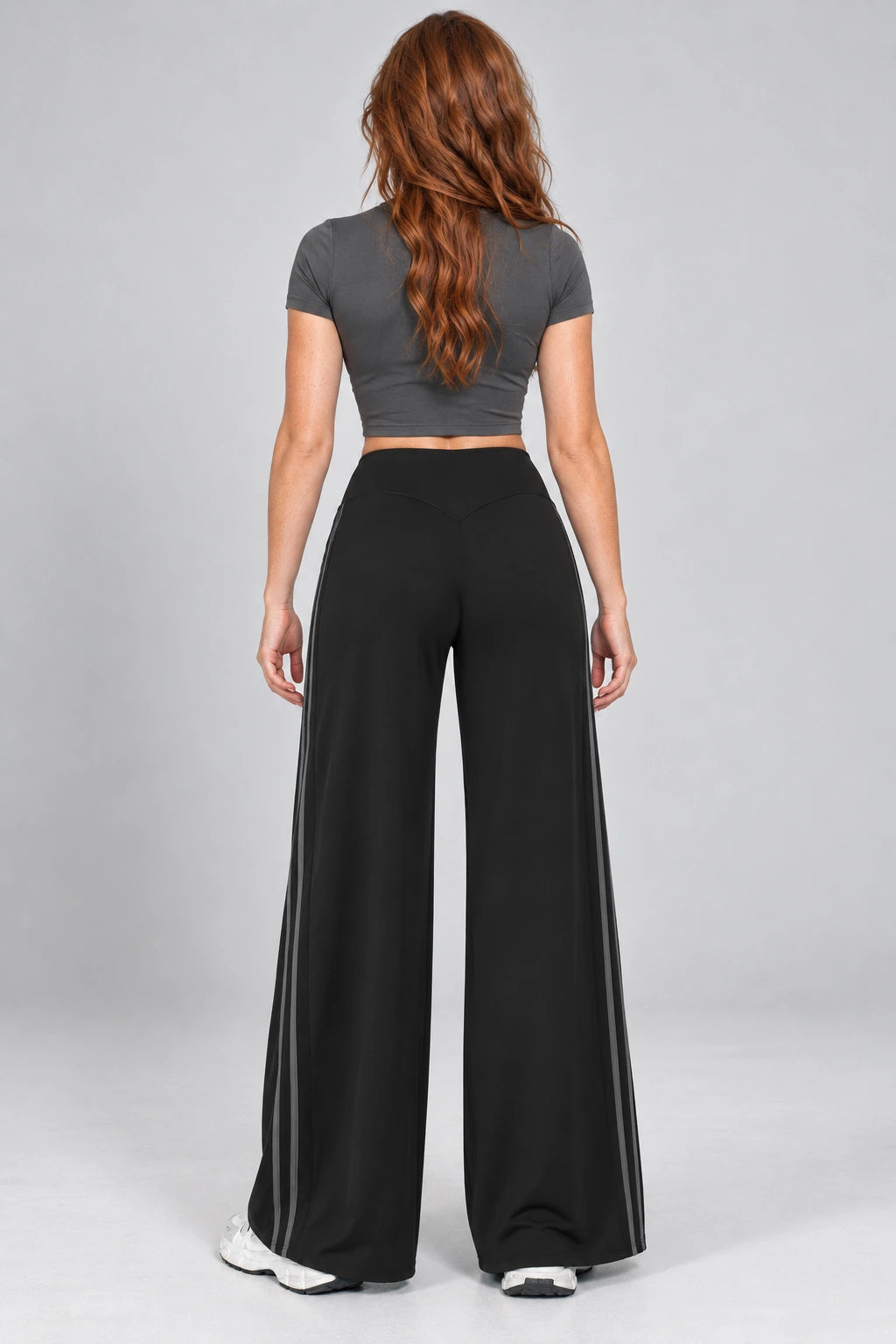 WEARHUB Nylon-Spandex Barely-There Wide-Leg Yoga Pants — WHZ066 — product, back view