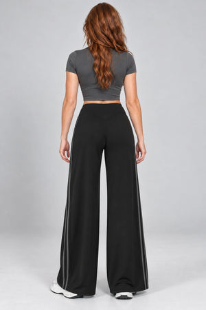 WEARHUB Nylon-Spandex Barely-There Wide-Leg Yoga Pants — WHZ066 — product, back view