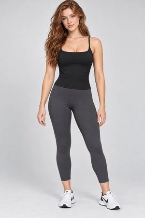 WEARHUB Nylon-Spandex Brushed Active Tank — WHZ070 — Classic Black, front view