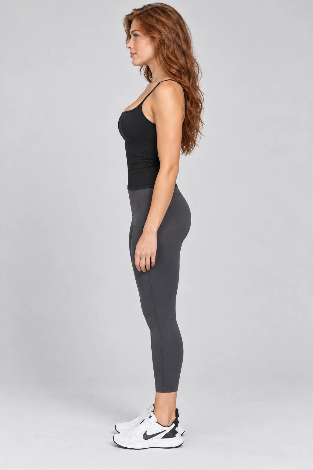 WEARHUB Nylon-Spandex Brushed Active Tank — WHZ070 — product, side view