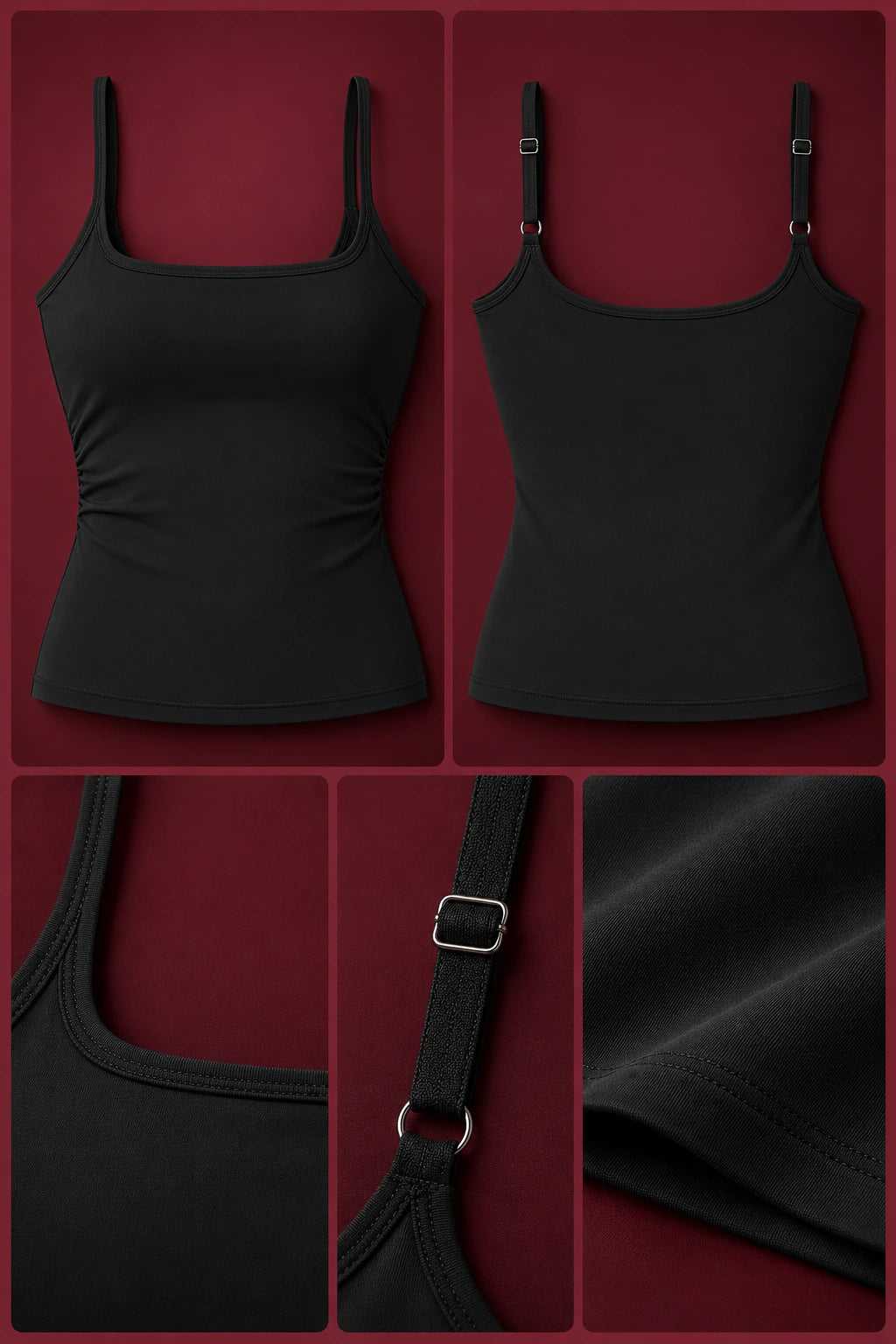 WEARHUB Nylon-Spandex Brushed Active Tank — WHZ070 — product, details view