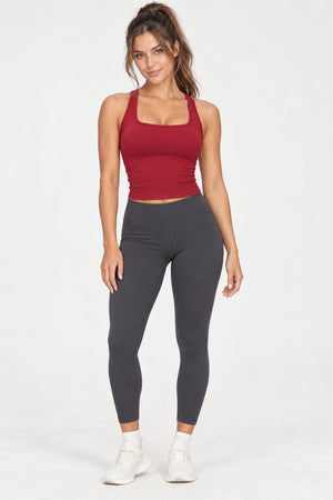 WEARHUB Nylon-Spandex Brushed Active Tank — WHZ073 — Cherry Red, front view