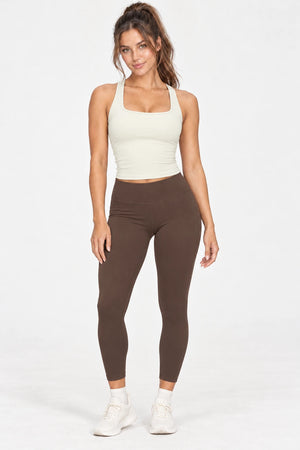 WEARHUB Nylon-Spandex Brushed Active Tank — WHZ073 — Cream White, color front view