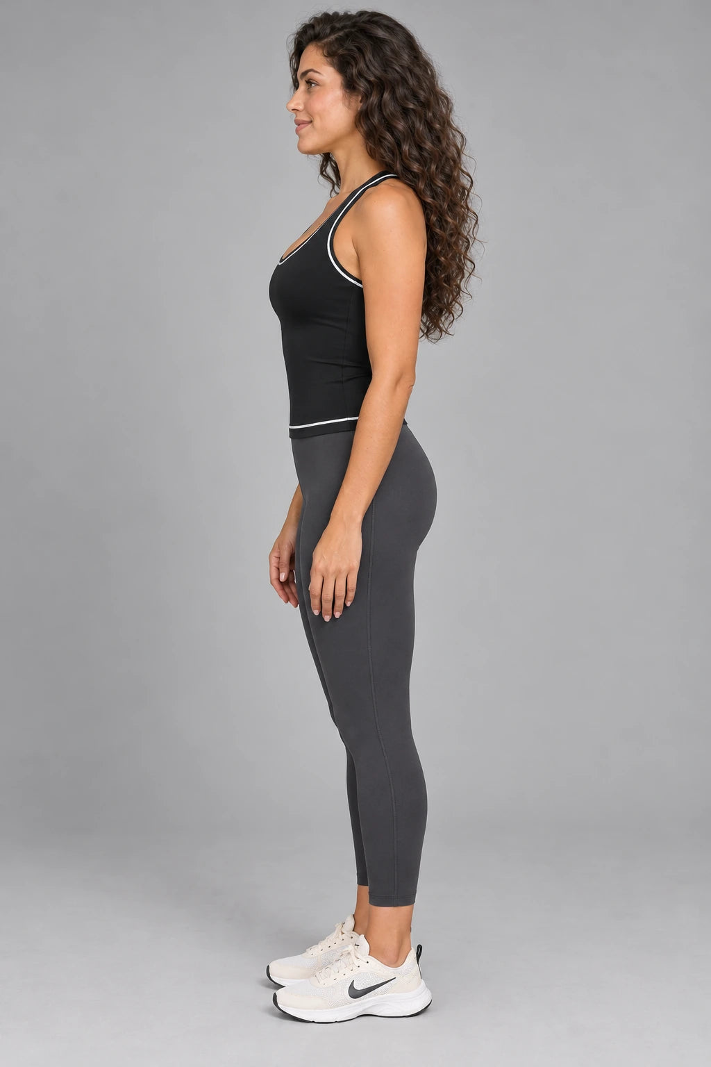 WEARHUB Nylon-Spandex Brushed Active Tank — WHZ074 — product, side view