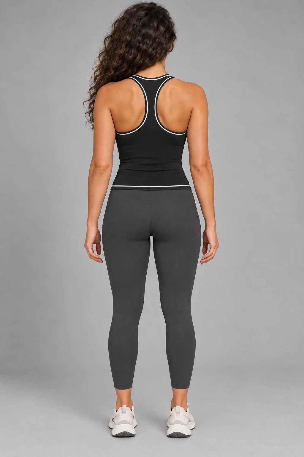 WEARHUB Nylon-Spandex Brushed Active Tank — WHZ074 — product, back view