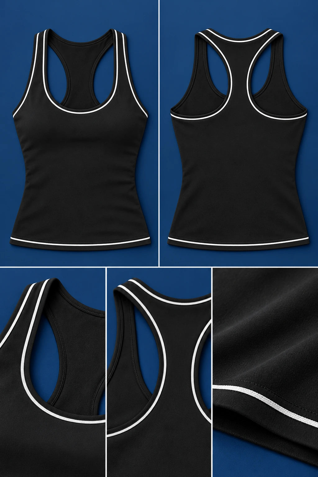 WEARHUB Nylon-Spandex Brushed Active Tank — WHZ074 — product, details view